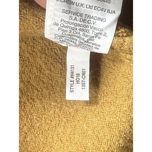 J Crew Women's Sz M Turtleneck Merino Wool Alpaca Blend Sweater Mustard Yellow - Picture 6 of 8